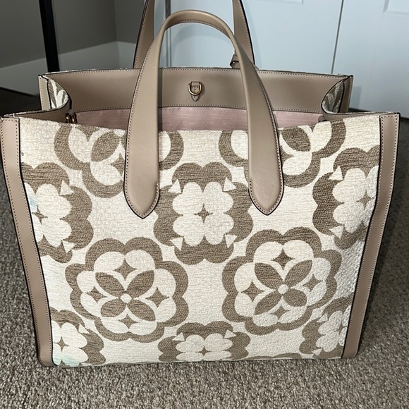 Kate Spade Flower Monogram Manhattan Chenille Large Tote - Picture 2 of 5